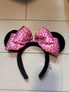 ミニーマウス風カチューシャ ヒョウ柄