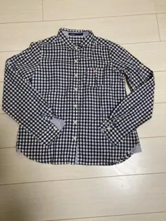 アズノウアズ　ブラウス　紺白チェック柄