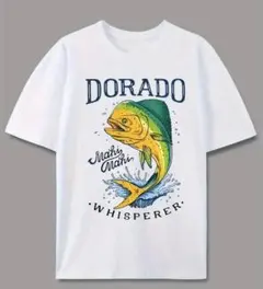 LサイズとLLサイズDORADO シイライラスト Tシャツ ホワイト