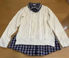 axes femme ニット チェック柄シャツ