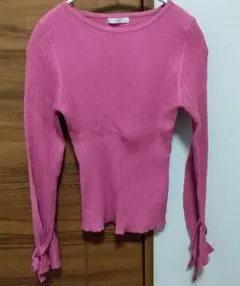 ウィルセレクション♡レディース♡ピンク♡リブニット♡かわいい♡りぼん♡