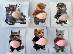 【新作有り】犬と猫ぷくぷくお腹マシュマロシール 6枚セット