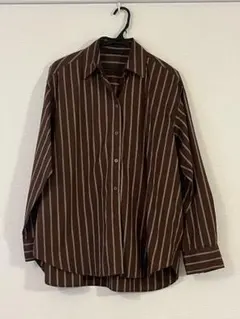 ザラ ZARA ストライプシャツ ブラウン