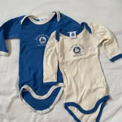 PETIT BATEAU 長袖ボディスーツ 2枚セット