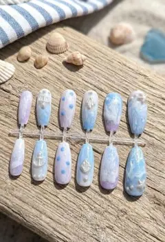 「真珠色の航海」 ネイルチップ 12個セット