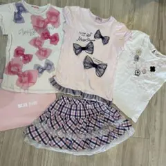 Mezzo Piano★130★リボンTシャツとスカート4点セット