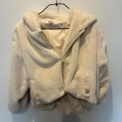 PINKlatteフード付きクリーム色ジャケット M