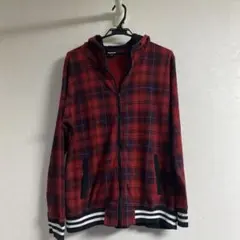 ONE AFTER 99 フード付き赤チェックジャケット LL