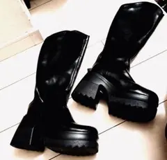 厚底7cm ロングブーツ