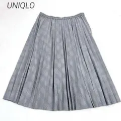 ユニクロ　アコーディオンプリーツロングスカート　グレンチェック　2XL フレアのサムネイル