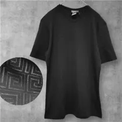 ヴェルサーチ｜美品✨幾何学柄ジャガードストレッチTシャツ｜イタリア製｜黒｜Lのサムネイル