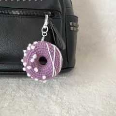 ハンドメイド ドーナツ型 編み物 かぎ針編み チャーム ストラップ