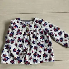 プチバトー　花柄コットンカーディガン 12m