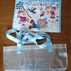 香港ディズニーランド　ショッピングバッグ　香港ディズニー　袋　ダッフィー　アナ雪のサムネイル