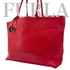 【美品】FURLA フルラ トートバッグ 肩掛け レッド 赤色 レザー　665