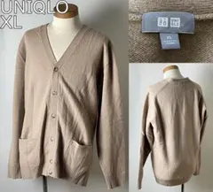 ★定価3,289円 UNIQLO ユニクロ ラム Vネック カーディガン XL