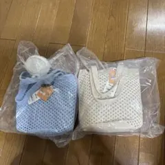 GU×ちいかわ　ポーチセットバッグ ちいかわ ホワイト ブルー新品タグ付き