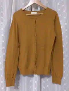 earth music&ecology　長袖カーディガン　マスタード　M