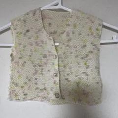 【ハンドメイド】ふんわり手編みのベビーベスト（70-80サイズ）