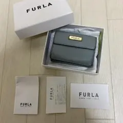 フルラ 三つ折り財布 ミニ財布 ブルー