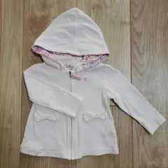 組曲　ピンク アウター 80 パーカー　フード付き　薄手