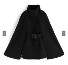 ベルト付きハイネックケープスコート