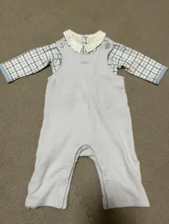 ミキハウス　MIKIHOUSE 襟付き長袖ボディシャツ　オーバーオール　セット