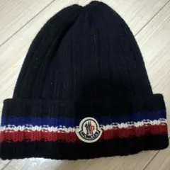 MONCLER ケーブルニット ビーニー ネイビー - メルカリ
