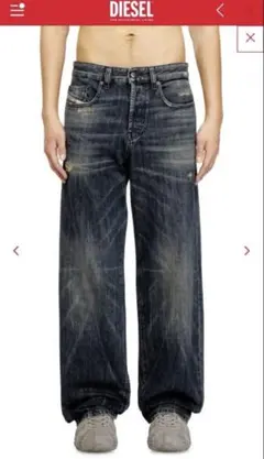 美品　DIESEL D-Macro ダークブルー デニム32インチ　ストレート