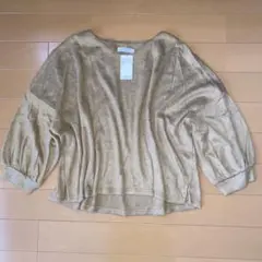 Samansa Mos2 blue シャギー　Ｖネック　プルオーバー　新品