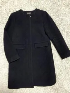 beams キルティングノーカラーコート　ブラック　36