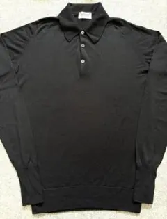 JOHN SMEDLEY ジョンスメドレー ウールニット ポロシャツ BLACK