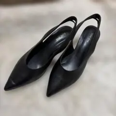 【美品】スローブイエナ パンプス 黒 ブラック 24cm スリングバック