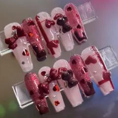 【現品販売】 #107 バレンタインネイル