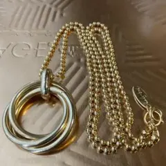 【日本製】ゴールドチェーンのロングネックレス　金メッキ ボールチェーン