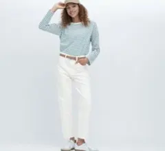 ボーイフレンドテーパードジーンズ（アンクル丈・丈標準66cm）