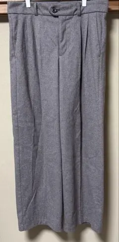 GU ズボン パンツ ヘリンボーンタックワイドパンツ