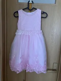 ピンク フォーマルドレス レース付き