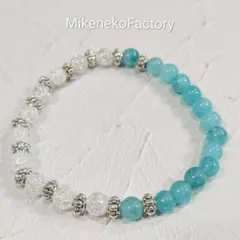 アマゾナイトとクラック水晶の天然石ブレスレット