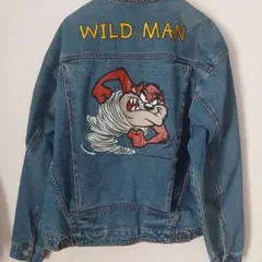 90s 韓国製 LOONEY TUNES タズマニアンデビル 　デニムジャケット