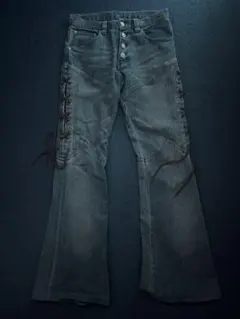 tornado mart python lace up flare denim - メルカリ