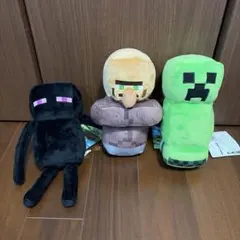 Minecraft ぬいぐるみセット クリーパー、エンダーマン、村人