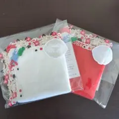 【新品未使用】近沢レースタオルハンカチ　どすこい日本赤白セット 個別ラッピング