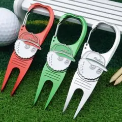 ⭐️ マルボンゴルフ フォーク　マーカー Malbon Golf シルバー⭐️のサムネイル