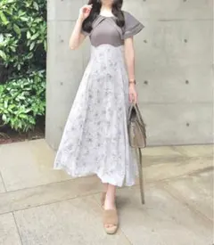 tocco closet ビックカラーバックレースアップドッキングワンピース