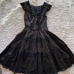 レア innocent world 黒 ジャンパースカート Lace Up JSK by Innocent World