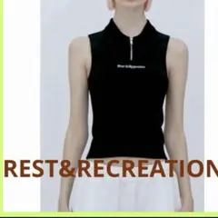 ★韓国人気★Rest & Recreation★ハーフジップアップベストブラック