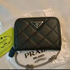【PRADA】ノベルティブラック キルティング コインケース非壳品