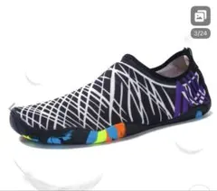 マリンシューズ アクアシューズ ウォーターシューズ　ブラック　24.0 新品