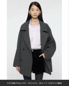 moussy DOUBLE BREASTED MID コート　チャコール　1